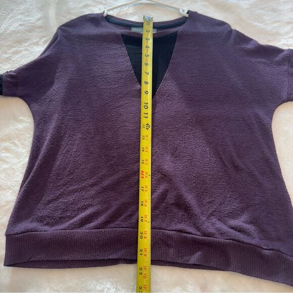 Charmed Hearts Women’s Deep Purple Mesh Accent Pullover Sweater Size M - Picture 3 of 8